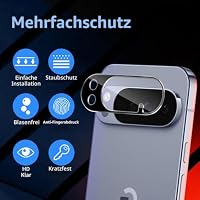 LiiLaa Kamera Schutzfolie für Google Pixel 10 Pro XL, 2 Stück Kameraschutz 9H Härte Kamera Glas Folie Anti-Kratzen Linse Schutzglas - Schwarz – Ansicht 3