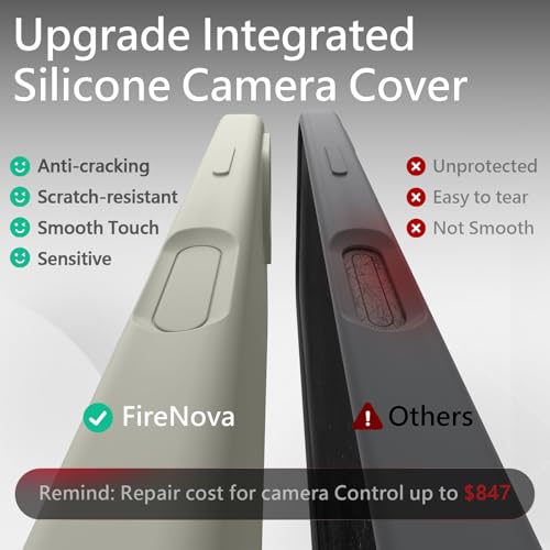Image of FireNova Magnetic for iPhone 17 Case, Compatible with MagSafe, [Integrated Silicone Camera Control Button] [Camera Protection] Anti-Scratch Microfiber Lining Phone Case, 6.3 inch, Stone