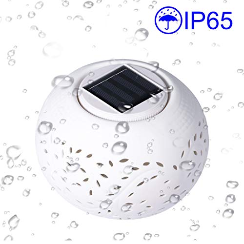 Molebit Solar Table Lamp, Waterproof Wireless Color Changing Ceramic Patio Lights, Garden Lights, Filigree Lights, For Home Party Yard Patio Outdoor Indoor Decoration Night Lamp(Big) #TOP4