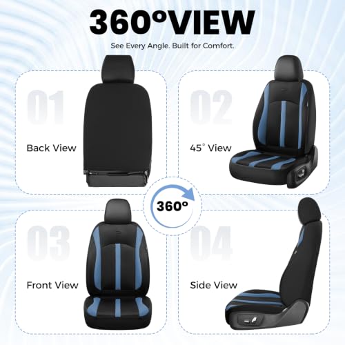 Image of FLORICH Front Car Seat Covers, Breathable Mesh Automotive Seat Cover, Universal Seat Covers Car Interior Protectors Cushion for Most Cars&SUV-Blue