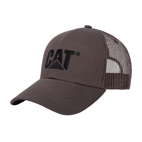 Cat erpillar Chapeaux avec logo surélevé pour homme avec avant brodé et dos en maille contrastée avec fermeture à pression en plastique, Noir magnétique,...