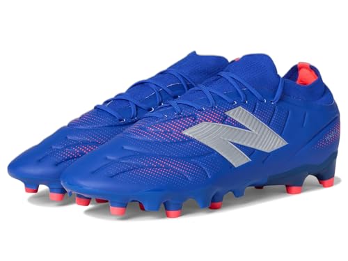 New Balance Unisex Tekela Team Low Laced FG V5 Soccer Shoe, Blue Gemstone/Energy Red/Silver, 10 US Men