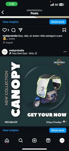 Image of Folding Motorcycle Canopy, Motorbike Sun Visor, Shade Tent, Umbrella, Windshield & Rain Cover (Pink) - Universal Fit, Foldable, UV & Weather Protection (Pink).