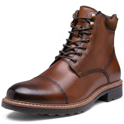 Image of Jousen Mens Chukka Boots Leather Dress Boots for Men Retro Ankle Boots Mens High Top Boots