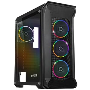 EMPIRE GAMING – Darkwitcher - PC Gehäuse Gamer - ARGB Mittelgroßer Gehäuseturm ATX – Fassade aus Metallgewebe und Seitentür aus Sicherheitsglas – 4 Ventilatoren 5 Volts PWM LED RGB Adressierbar 120 mm