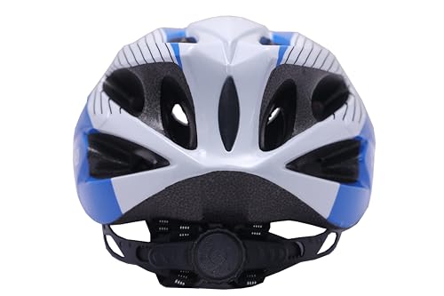 Image of JJ Jonex Adjustable Cycling & Skating Helmet with Detachable Visor | Light Weight | Adjustable Strap with Comfortable Chin Padding | Blue | Medium Size | (Blue-White, Small)