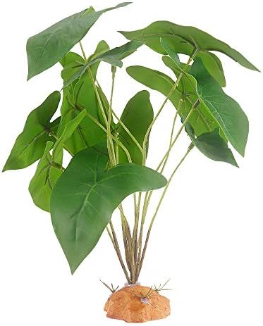 YOGURTCK 爬行动物人造植物,两栖动物栖息地藏身处,玻璃容器装饰 - Scindapsus