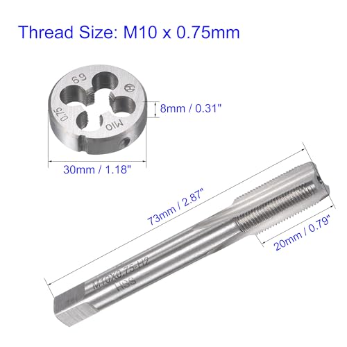 MACHSWON M10 x 0.75mm Metric Tap and Die Set - Machine Thread Screw Tap with Round Threading Die Kit for Thread Repair - Image 3