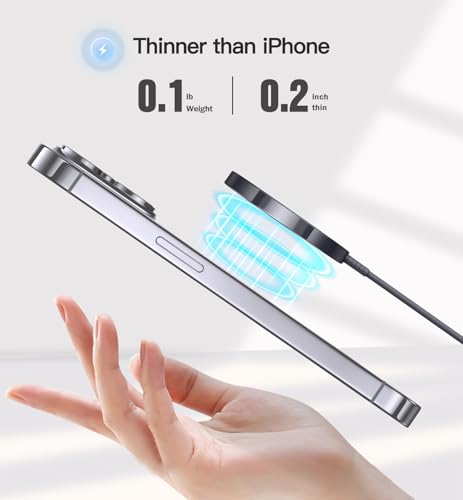 Magnetic Wireless Charger 15W Fast Mag Safe Charger for 16/15/14/13/12 Series 2 Pack 5ft Cable Wireless Charging Pad for AirPods 3/2/Pro 2/Pro Mag-Safe Original Replacement