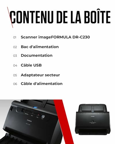 Scanner de Document Canon imageFORMULA DR-C230 recto verso USB pour bureau - 7