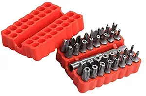 33pc Security 25mm Screwdriver Bits Set Power Driver : Magnetic Bits Holder, Phillip, Hex, Torx Driver