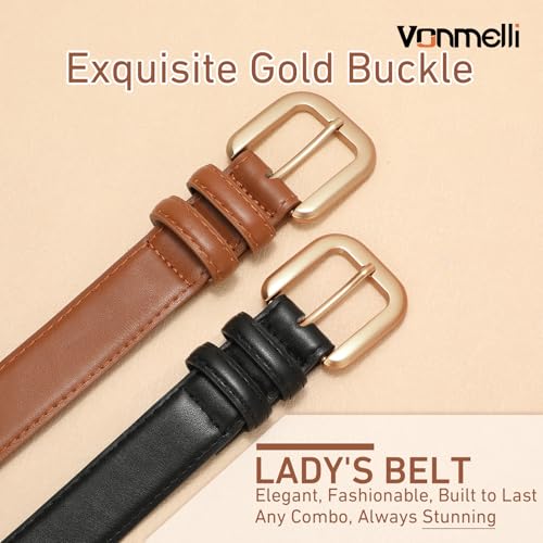 VONMELLI Leather Belts for Women Fashion Wasit Ladies Belt for Jeans Pants Dresses with Pin Buckle3