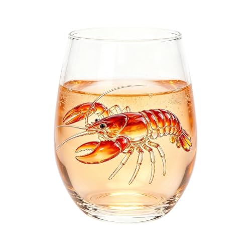 Copas de vino tinto sin tallo de 400 ml con tematica marina para hogar 2