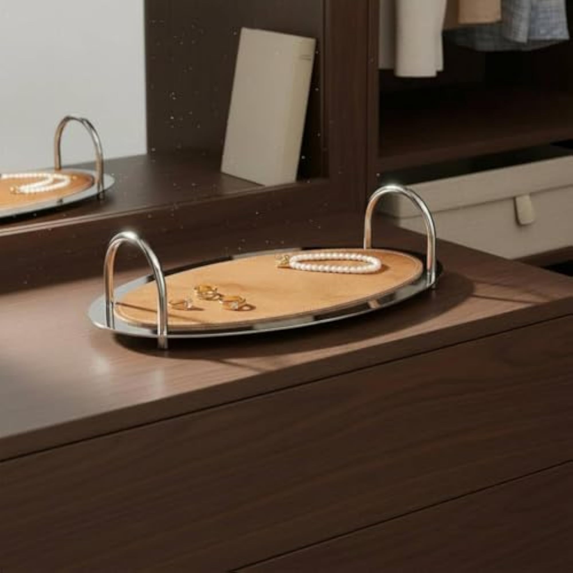 Modern Minimalist Stainless Steel Decorative Tray, Multi-Use