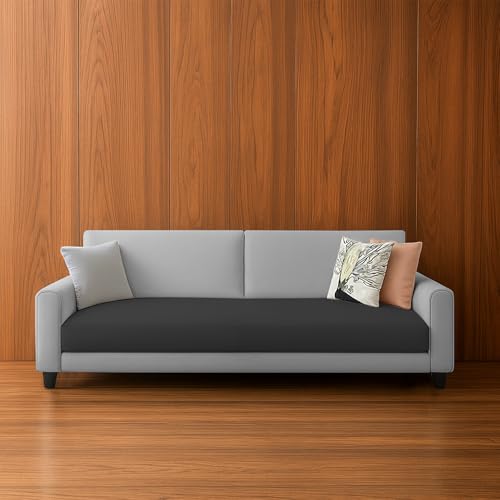 Image of Kathleen 3 Seater Sofa Set for Living Room - Foldable Convertible Couch Furniture for Home, Office or Guest Use, Modern Designer Stylish Comfortable (Black Grey)