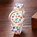 Avaner Women's Silicone Wrist Watches: Easy Reader Floral Rose Gold-Tone Analog Quartz Multicolored Elegant Watches