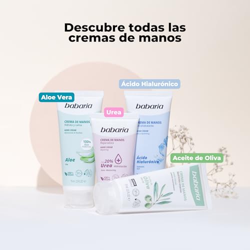 Babaria - Crema Manos Agrietadas y Secas | Crema Manos Reparadora con Aceite de Oliva | Crema Sabañones | Crema de Manos Working Hands