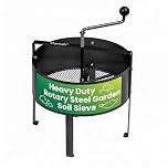 Crystals 18L Rotary Garden Soil Sieve – Heavy Duty Steel Rotating Compost Sifter Riddle, Hand Crank Soil Separator for Stones, Sand & Compost, Durable Garden Screening Tool for Landscaping & Gardening