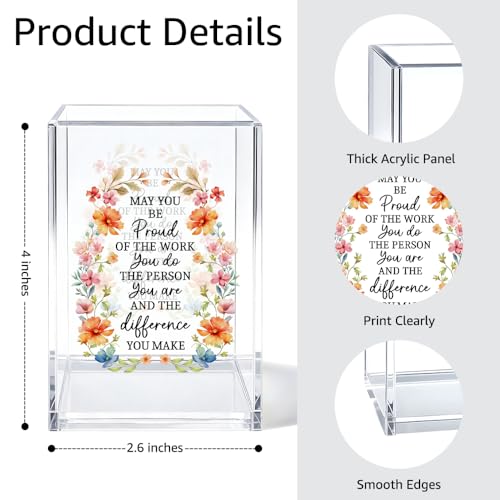 Image of Proud of the Difference You Make Acrylic Pen Holder for Desk