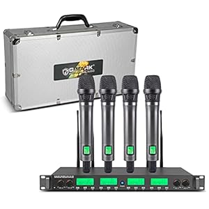 Mikrofon-Sets G-MARK G14S Funkmikrofon Drahtloses Mikrofonsystem 4-Kanal UHF 4 Handmikrofone Metallgehäuse Frequenz…