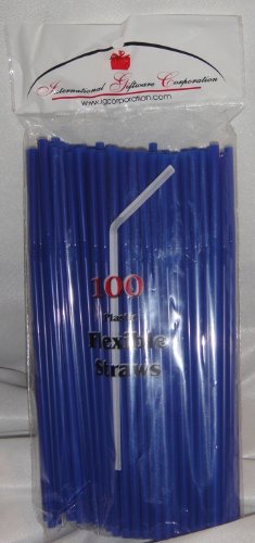 Pitillos flexibles IGC azul royal 100 piezas miniatura 1