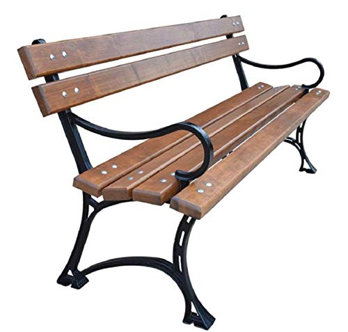 Casa Padrino Art Nouveau Garden Bench Brown/Black 150 x 40 x H. 75 cm - Bench with Armrests - Garden Furniture