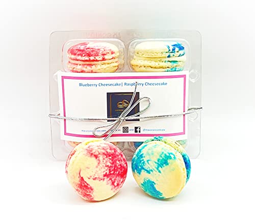 6 Blueberry Cheesecake & Raspberry Cheesecake Macarons Value Pack