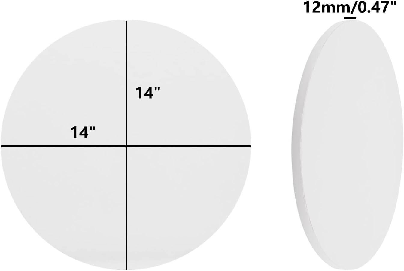 Cake Boards,ULIFESTAR Round Thick Cake Drums,Cake Board Sturdy Cake Corrugated Cardboard,Cake Base Cake Plate for Wedding Birthday Party Heavy or Multi Layer Cakes (Silver, φ14")