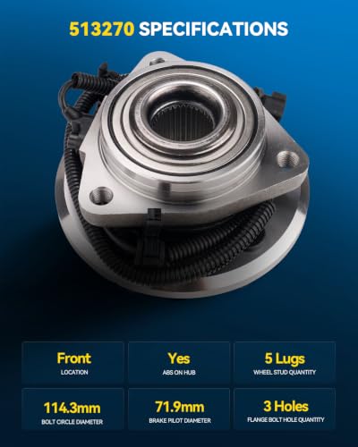 Image of PHILTOP 513270 x1 Front Wheel Bearing Hub Assembly for Jeep Liberty