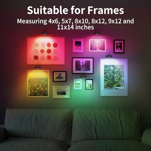 BASON LIGHTING 4 peças de luz de imagem operada por bateria, luz de pintura LED magnética com contro