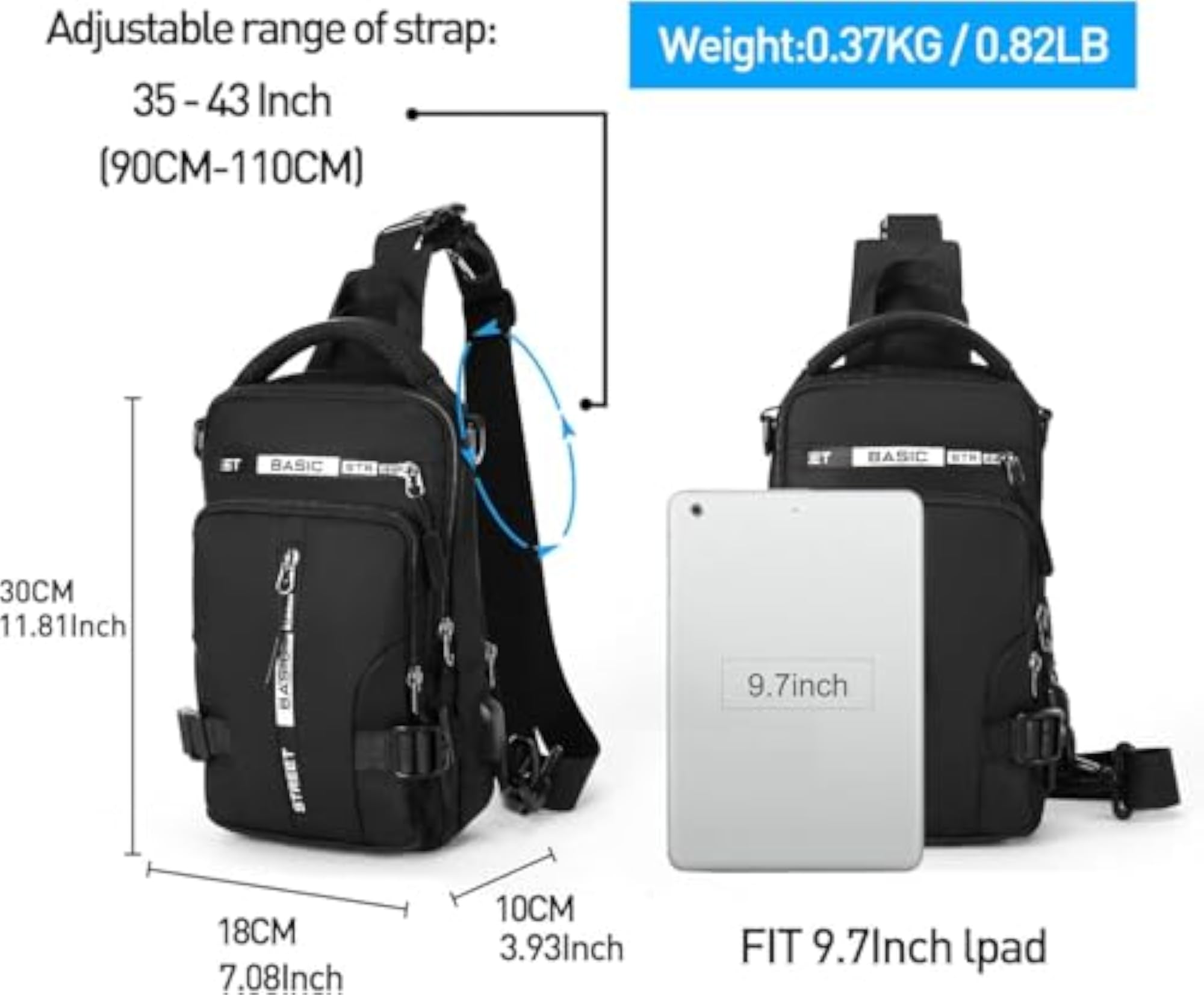Lightweight Anti-Theft Sling Backpack for Hiking & Travel