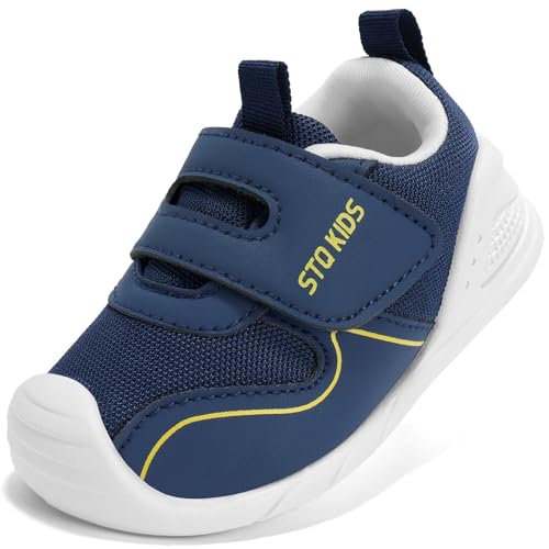 Image of STQ KIDS Baby Walking Shoes with Wide Toe Box Shoes for 6 12 18 24 Months | Baby Barefoot Shoes With Adjustable Hook-And-Loop Straps For First Steps and Daily Wear