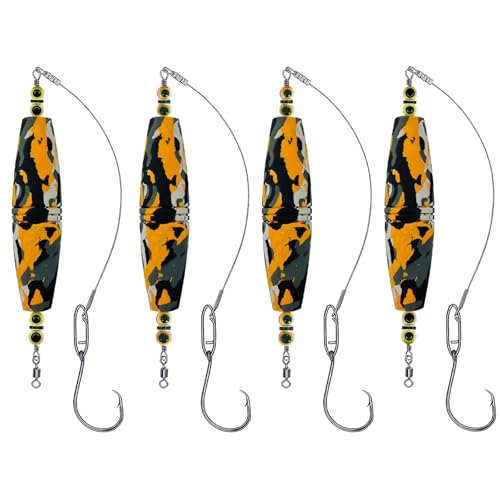 Pfeibk Catfish Rig for Bank Fishing Catfishing, EVA Catfish Float Rigs Popping Corks Chunky Rigs Gear Catfishing Equipment Tackle Combo, Santee Rig with Octopus Circle Hooks (Orange)