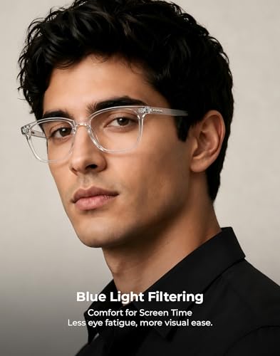 Image of TIJN Blue Light Blocking Glasses for Women Men Square Frame Nerd Eyeglasses Anti Blue Ray Computer Screen Glasses