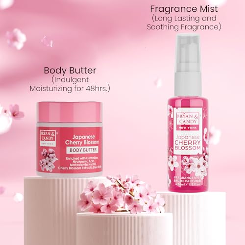 Image of Bryan & Candy Cherry Blossom Bath Tub Kit Collection Women's Day Gift Set For Women and Men |Ph5.5 Skin Friendly | Vegan