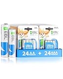 EBL 48-Pack Alkaline AA AAA Batteries, Includes 24 AA and 24 AAA, 1.5V High Performance, Long Shelf Life
