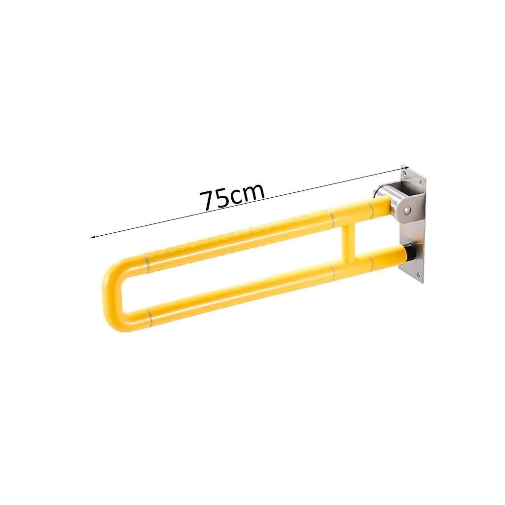 Las paredes soportan el plegamiento de las manijas Barra de apoyo plegable de acero inoxidable for baño, tubo exterior de nailon con agarre antideslizante, barra de seguridad abatible en forma de U fo