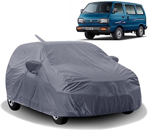Image of Omni Car Cover Waterproof / Omni Car Cover /Omni Cover Waterproof / Omni Car Body Cover / Maruti Omni Car Cover Waterproof / Maruti Suzuki Omni Cover / Car Cover Omni Waterproof / Omni Van Cover With Triple Stitched Fully Elastic Ultra Surface Body Protection (Grey)