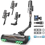 Proscenic P20 Aspirateur Balai sans Fil,70Kpa/680W/70Min Aspirateur Laveur avec Nettoyage de Sol,Aspirateur Pliable sans Fil Puissant,Autoportante,Brosse Anti-Enmêlement pour Tapis,Poils Animaux,Voit
