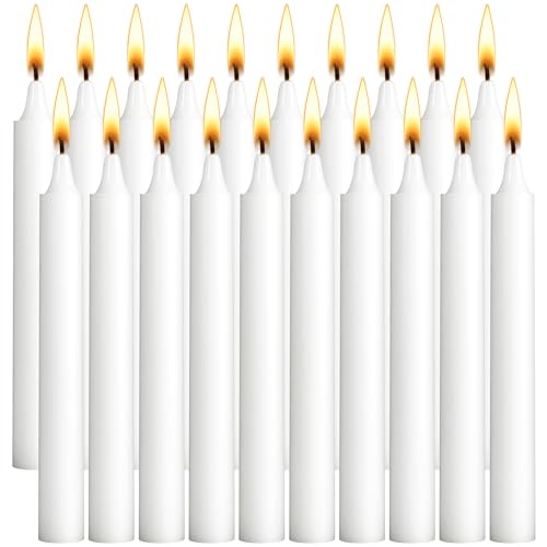Viyffo 20 Pack White Taper Chime Candles, 4 Inch Mini Unscented Dripless Spell Candles, 1.5 Hour Burn Time for Rituals, Meditation, Prayer, Intention Setting, Altar & Home Décor