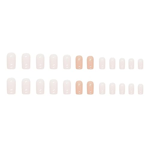 Miniatura 50 de Uñas postizas a presión de color rosa intenso, cuadradas, medianas, SWEKKE de verano, uñas postizas de cobertura completa con pegamento para uñas