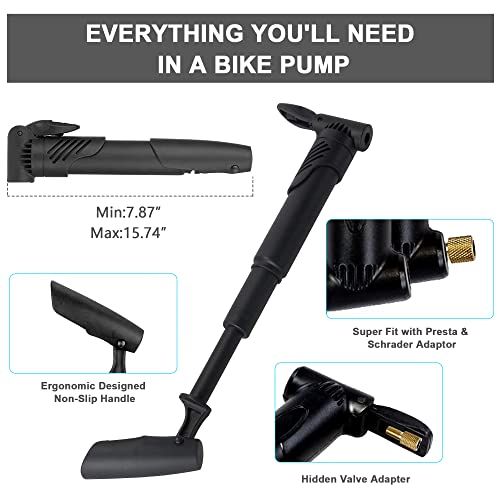 Bike Tire Repair Kit Bag, Bicycle Tool Bag Emergency Portable Mini Pump Spoke Wrench Metal Tire Levers, 16 In 1 Multi Function Tools Cycling Accessories For Outdoor Camping Travel Home Road #TOP2