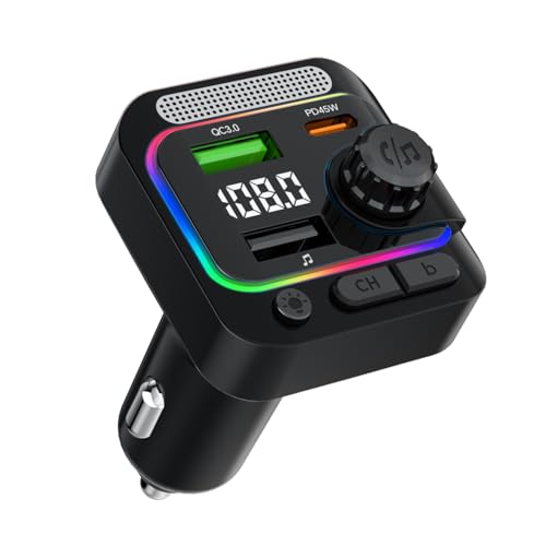 63W FM Transmitter Bluetooth Car Adapter, Wireless FM Bluetooth Transmitter
