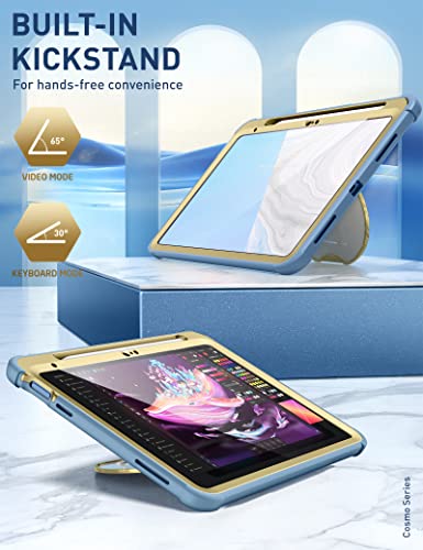 I-Blason Cosmo Series For Ipad 10Th Generation Case (2022), Ipad 10.9 Inch Case With Screen Protector/Pencil Holder/Kickstand, Full Body Protective Ipad Case With Matte Hard Back (Coast Blue) #TOP2