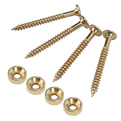 4 Sets Guitar Neck Joint Bushing Set Bass Neck Mounting Screws Metal Ferrule Bolt Accessory for Electric Guitar and Bass