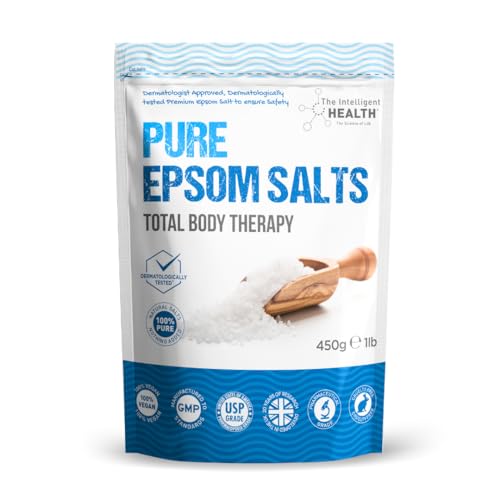The Intelligent Health Magnesium Sulphate Bath Salts Soak Muscle Magnesium Epsom Salts for Bathing and Foot Soaking for Women & Men - 450g Resealable Pouch