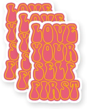 Show You Care: Love Yourself First Vinyl Stickers 3 Pack 3 Inch image 5