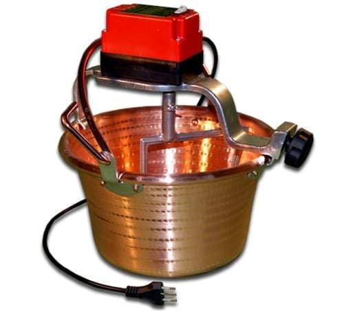 PAIOLO ELETTRICO IN RAME MARTELLATO NUOVA FAC CUOCA AUTOMATICA FONDO PIANO 9 LITRI MOTORE 5W