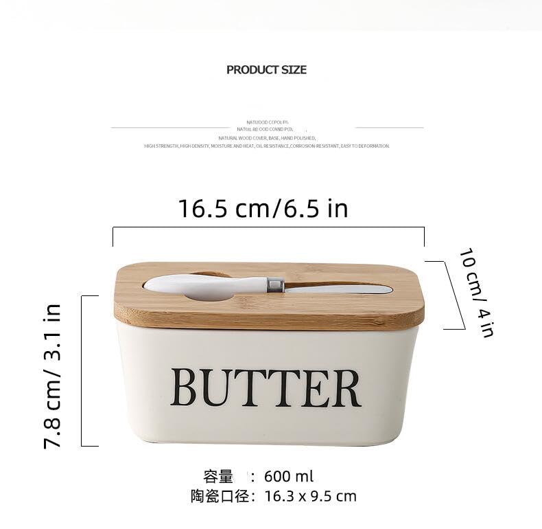 Amazon | バターケース 保存容器 ナイフ付き バター バターボックス 木