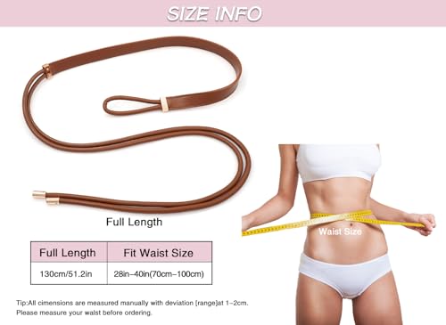 PU Leather Skinny Belts for Women Knotted Thin Waist Belt for Dresses4